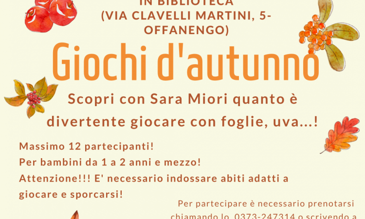 Locandina del laboratorio giochi d'autunno