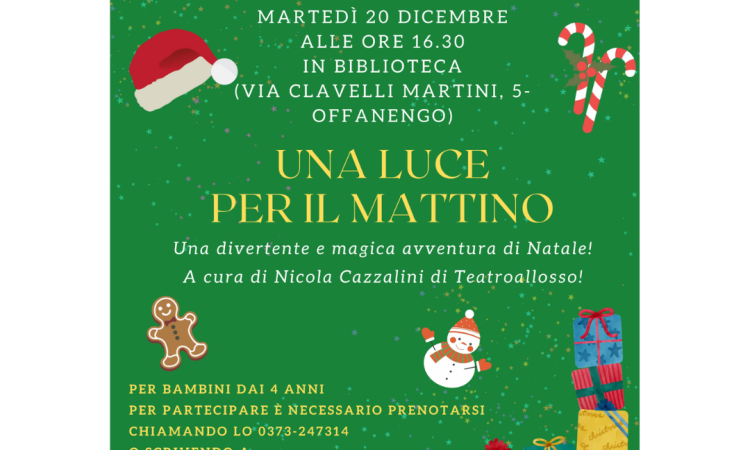 locandina della lettura animata una luce del mattino