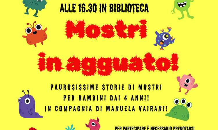 locandina della lettura animata mostri in agguato
