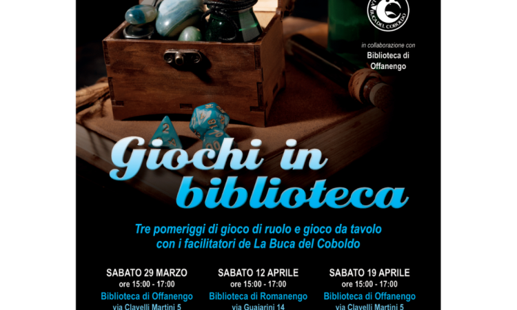 locandina degli incontri giochi in biblioteca